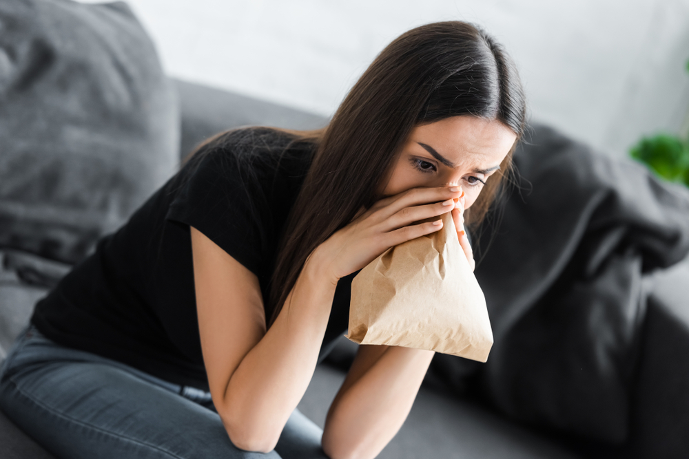 woman having a panic attack